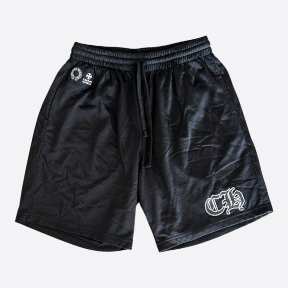 Chrome Hearts Black & White Logo Mesh Shorts
